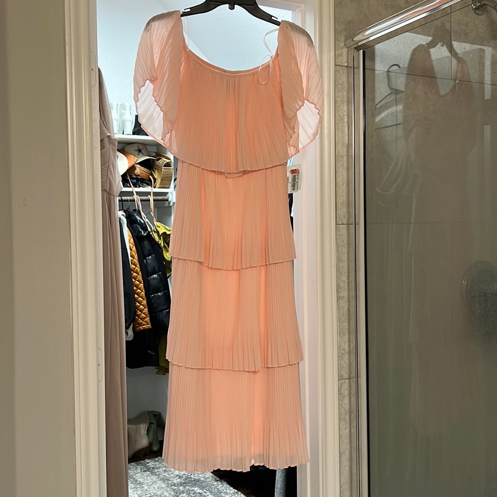 B. Darlin pleated dress in blush pink